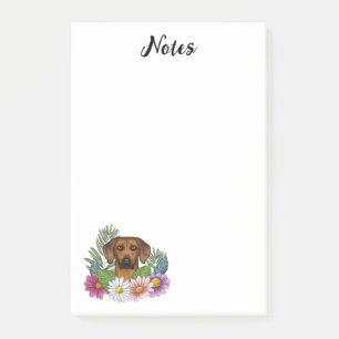 Rhodesian Ridgeback Kopf Bunte Blumen Und Text Post-it Klebezettel