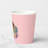 Rhodesian Ridgeback Kopffarbige Blume auf rosa Pappbecher (Links)