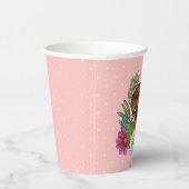 Rhodesian Ridgeback Kopffarbige Blume auf rosa Pappbecher (Rechts)