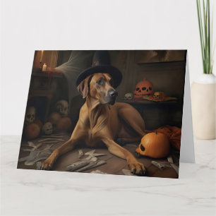 Rhodesian Ridgeback Kürbisse Halloween Gruselig Karte
