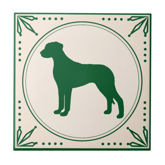 Rhodesian Ridgeback Land Verde Silhouette Fliese (Vorderseite)