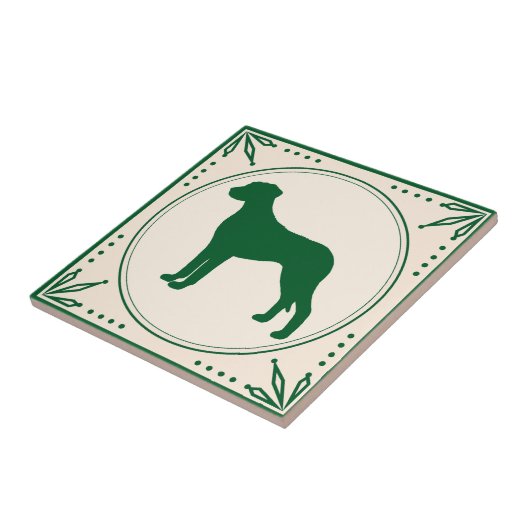 Rhodesian Ridgeback Land Verde Silhouette Fliese (Seite)