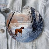 Rhodesian Ridgeback Let It Snow Christmas Button (Beispiel)