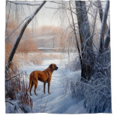 Rhodesian Ridgeback Let It Snow Christmas Duschvorhang (Vorderseite)