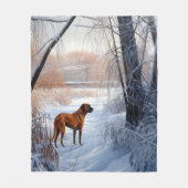 Rhodesian Ridgeback Let It Snow Christmas Fleecedecke (Vorderseite)