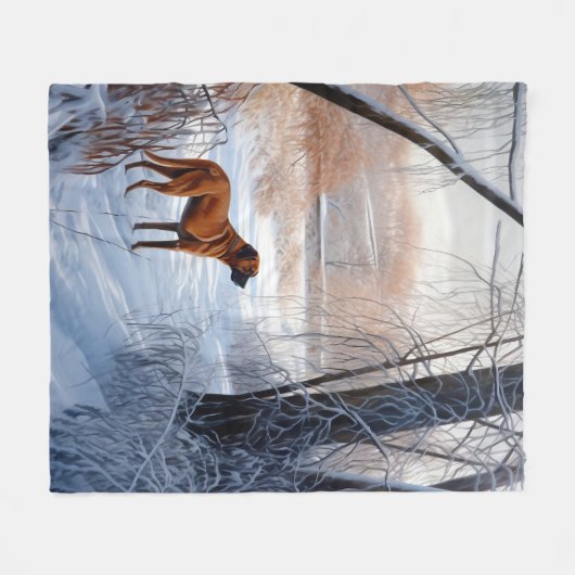 Rhodesian Ridgeback Let It Snow Christmas Fleecedecke (Vorderseite (Horizontal))