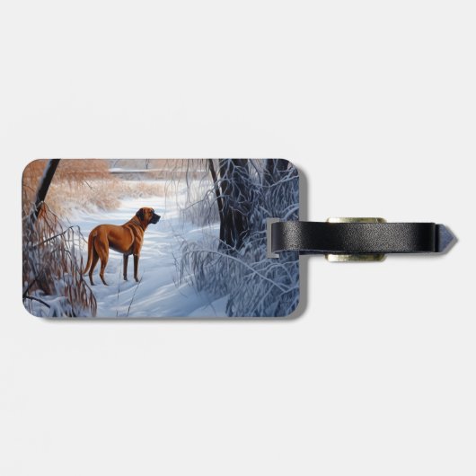 Rhodesian Ridgeback Let It Snow Christmas Gepäckanhänger (Rückseite horizontal)