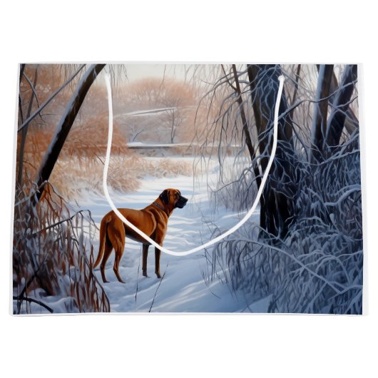 Rhodesian Ridgeback Let It Snow Christmas Große Geschenktüte (Vorderseite)