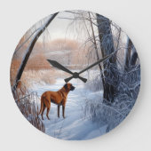Rhodesian Ridgeback Let It Snow Christmas Große Wanduhr (Vorderseite)