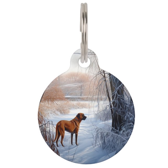 Rhodesian Ridgeback Let It Snow Christmas Haustiermarke (Vorderseite)