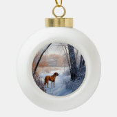 Rhodesian Ridgeback Let It Snow Christmas Keramik Kugel-Ornament (Vorderseite)