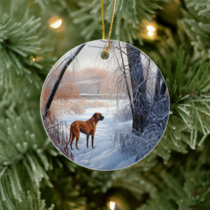 Rhodesian Ridgeback Let It Snow Christmas Keramik Ornament