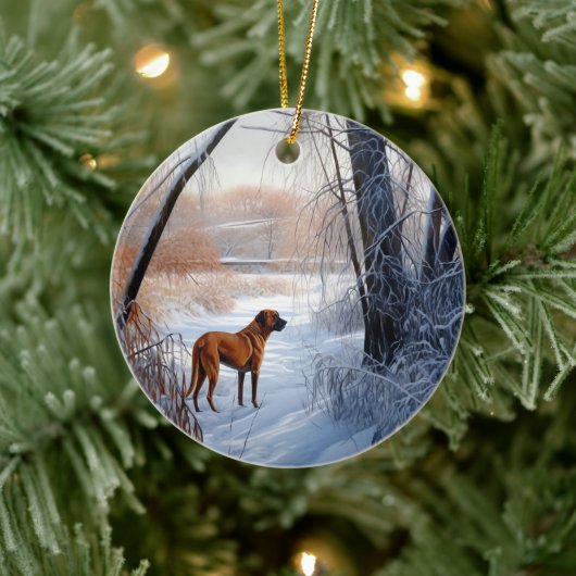 Rhodesian Ridgeback Let It Snow Christmas Keramik Ornament (Baum)