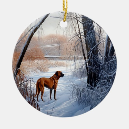 Rhodesian Ridgeback Let It Snow Christmas Keramik Ornament (Vorne)