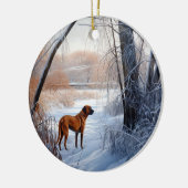 Rhodesian Ridgeback Let It Snow Christmas Keramik Ornament (Links)