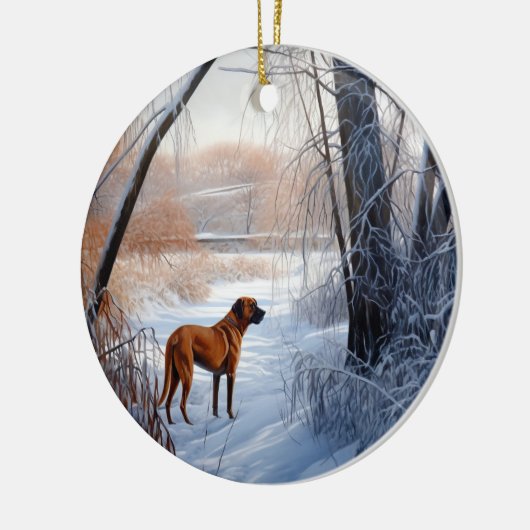 Rhodesian Ridgeback Let It Snow Christmas Keramik Ornament (Links)