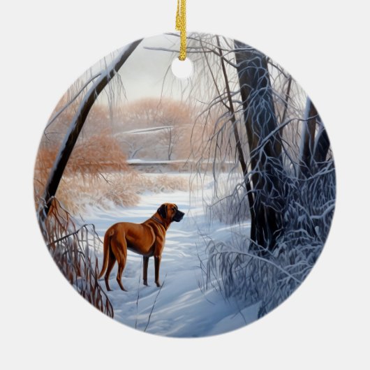 Rhodesian Ridgeback Let It Snow Christmas Keramik Ornament (Hinten)