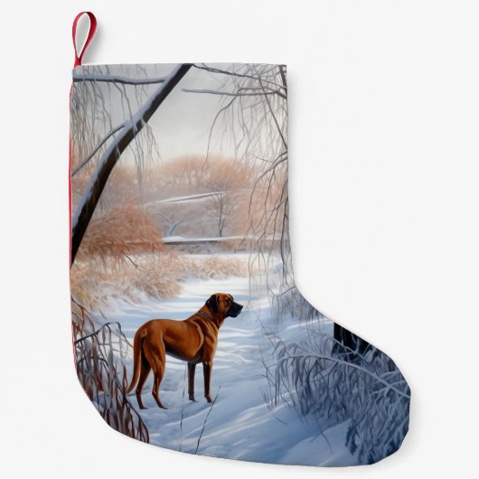 Rhodesian Ridgeback Let It Snow Christmas Kleiner Weihnachtsstrumpf (Vorderseite)