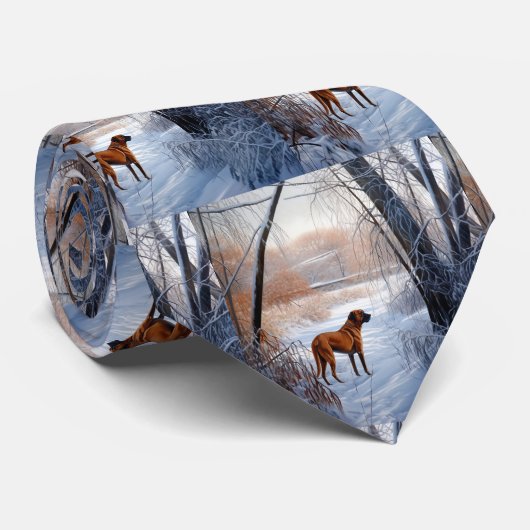 Rhodesian Ridgeback Let It Snow Christmas Krawatte (Gerollt)