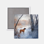 Rhodesian Ridgeback Let It Snow Christmas Magnet (Vorderseite/Rückseite)