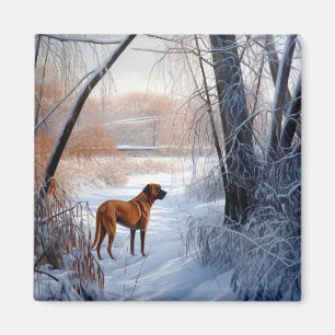 Rhodesian Ridgeback Let It Snow Christmas Magnet