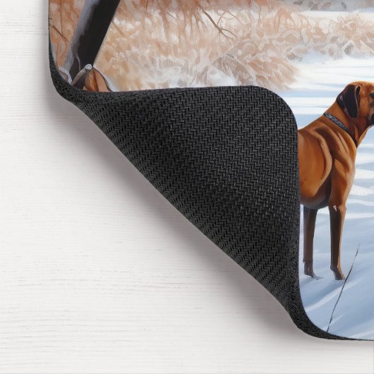 Rhodesian Ridgeback Let It Snow Christmas Mousepad (Ecke)