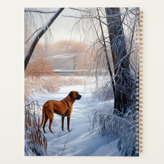 Rhodesian Ridgeback Let It Snow Christmas Planer (Rückseite)