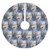 Rhodesian Ridgeback Let It Snow Christmas Polyester Weihnachtsbaumdecke (Vorderseite)