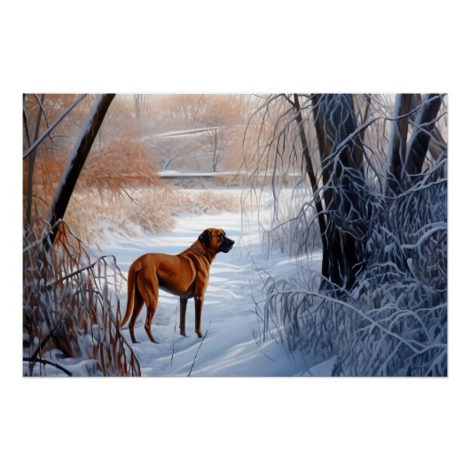 Rhodesian Ridgeback Let It Snow Christmas Poster (Vorderseite)