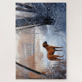 Rhodesian Ridgeback Let It Snow Christmas Puzzle (Vertikal)