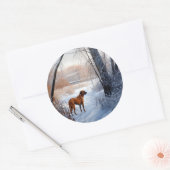 Rhodesian Ridgeback Let It Snow Christmas Runder Aufkleber (Umschlag)