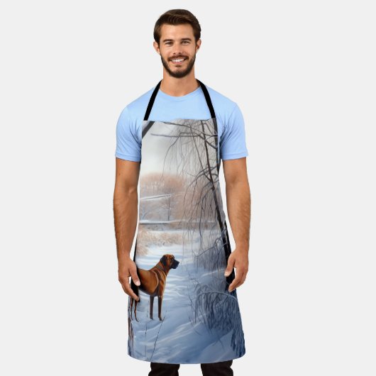 Rhodesian Ridgeback Let It Snow Christmas Schürze (Getragen)