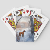 Rhodesian Ridgeback Let It Snow Christmas Spielkarten (Rückseite)