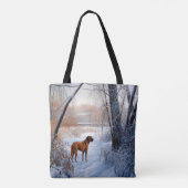 Rhodesian Ridgeback Let It Snow Christmas Tasche (Rückseite)