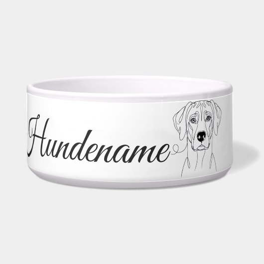 Rhodesian Ridgeback Line Art personalized bowl Napf (Vorderseite)