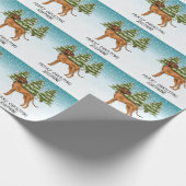 Rhodesian Ridgeback Lion Dog Snowy Winterwald Geschenkpapier (Ecke)