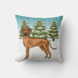 Rhodesian Ridgeback Löwen Hund Schnee Winter Wald Kissen