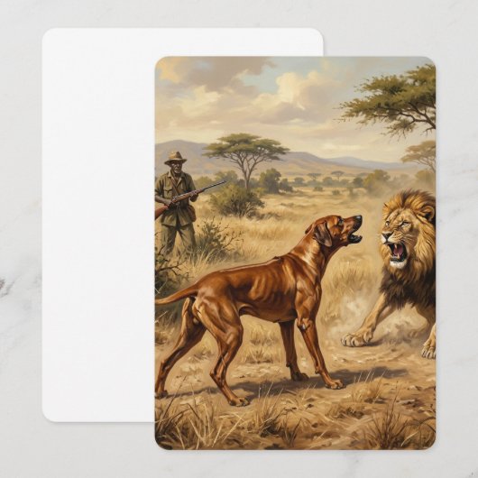 Rhodesian Ridgeback Löwenhund Kunst Einladung (Vorne/Hinten)
