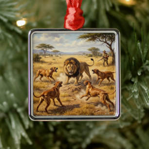 Rhodesian Ridgeback Löwenhund Kunst Ornament Aus Metall