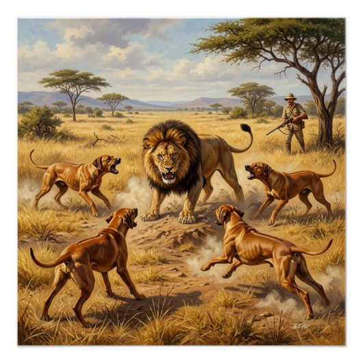 Rhodesian Ridgeback Löwenhund Kunst Poster (Vorderseite)