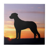 Rhodesian Ridgeback LumineszenzSilhouette Fliese (Vorderseite)