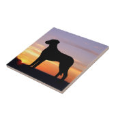 Rhodesian Ridgeback LumineszenzSilhouette Fliese (Seite)