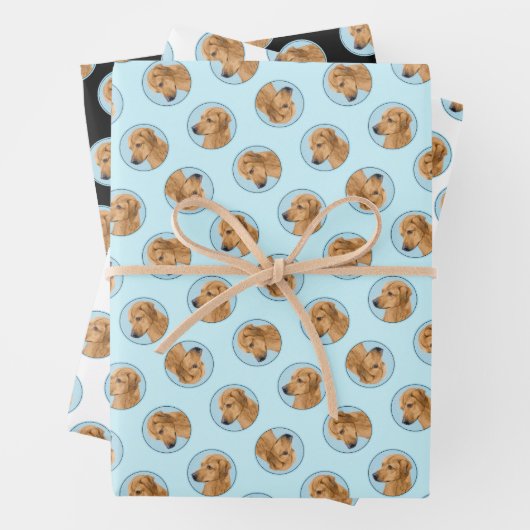 Rhodesian Ridgeback Malerei Red Wheaten Dog Art Geschenkpapier Set (Beispiel)