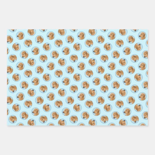 Rhodesian Ridgeback Malerei Red Wheaten Dog Art Geschenkpapier Set (Vorderseite)