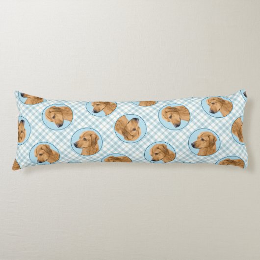 Rhodesian Ridgeback Malerei Red Wheaten Dog Art Seitenschläferkissen (Vorderseite)