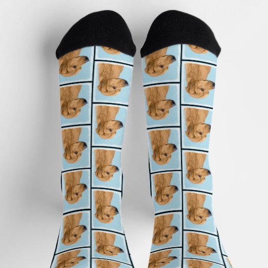 Rhodesian Ridgeback Malerei Red Wheaten Dog Art Socken (Oben)
