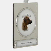 Rhodesian Ridgeback Mama 2 Banner-Ornament Silber (Rechts)