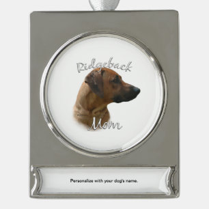 Rhodesian Ridgeback Mama 2 Banner-Ornament Silber