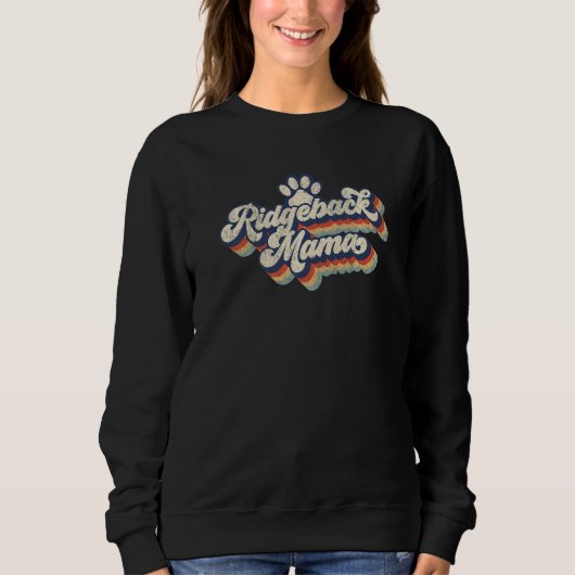 Rhodesian Ridgeback Mama Niedlich Retro Vintag Dog Sweatshirt (Vorderseite)