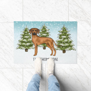 Rhodesian Ridgeback mit dem Namen Snowy Winter For Fußmatte